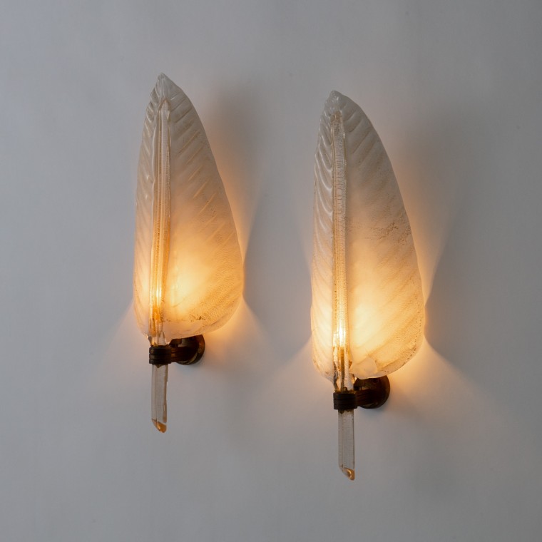 'Leaf' Sconces by Barovier & Toso (L)
